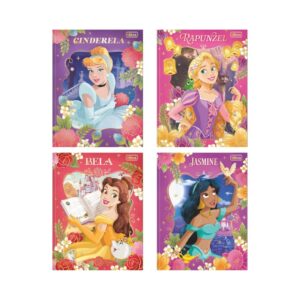 Caderno Colegial Costurado LUXO 80 fls PRINCESAS - TILIBRA - UND