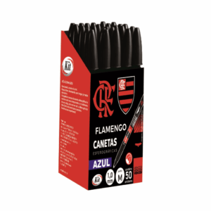 Caneta Esferográfica 1.0mm Azul Flamengo - KIT OFICIAL - CX 50 UND