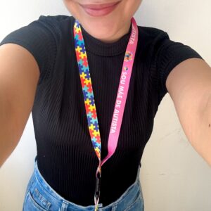 Cordão Estampado Mãe de Autista  c/ Encaixe Plástico - 1 Und