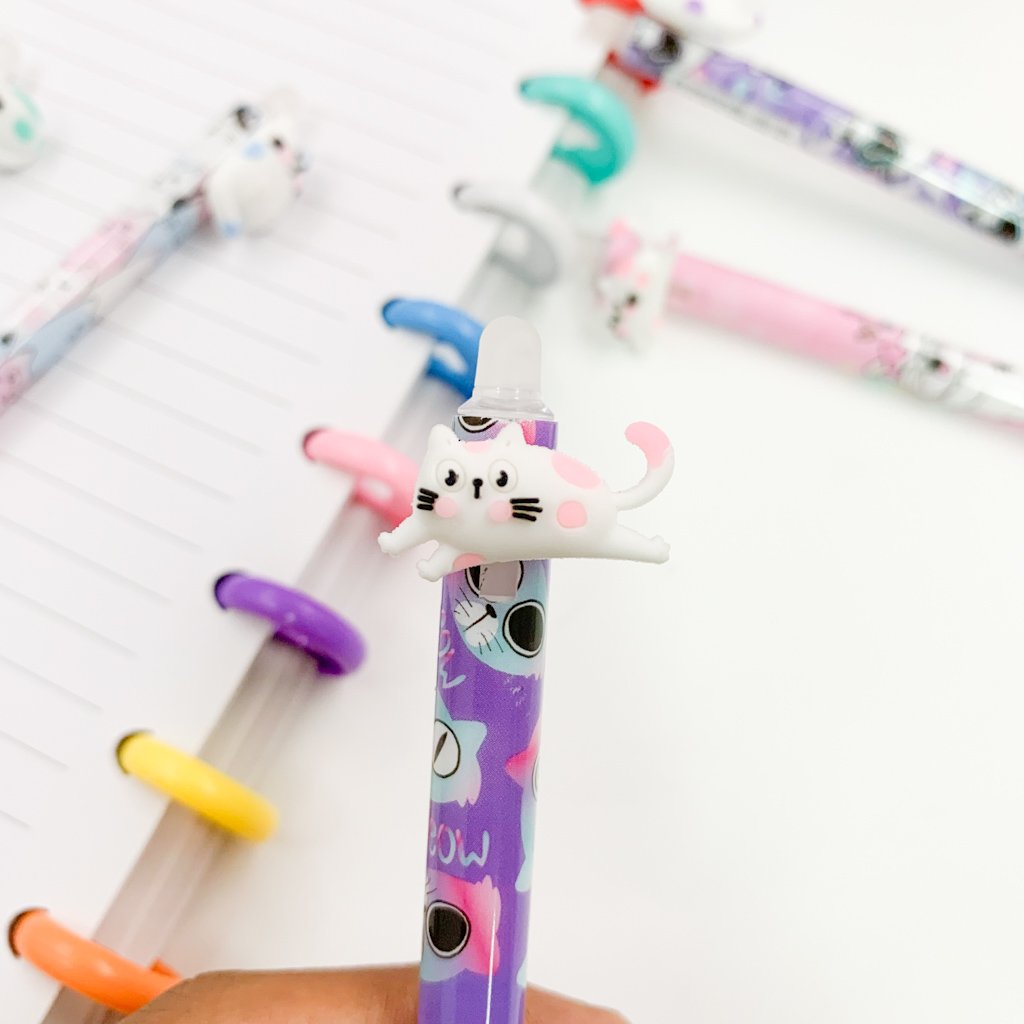 Caneta Clic Apagável Gatinho Meow - UND