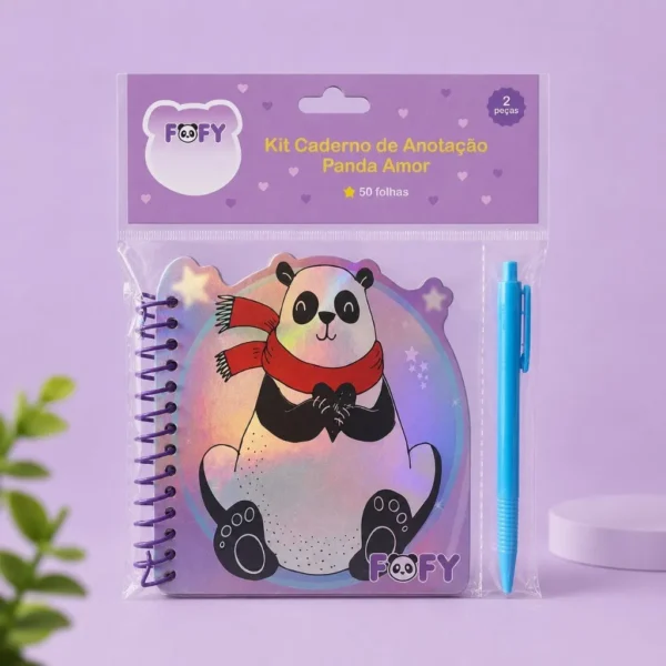 Kit Caderno de Anotação Panda Amor - FOFY - UND