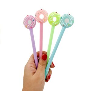 Caneta Fofa Donuts Color - Pacote 6 Und