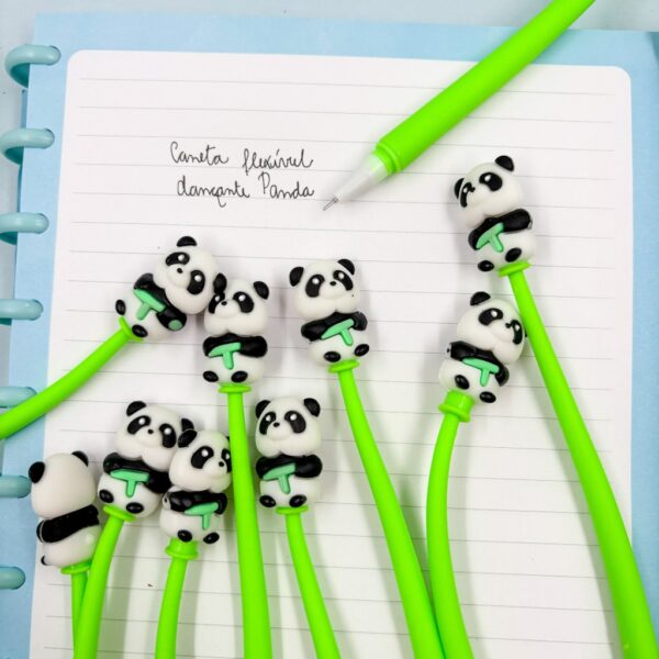 Caneta Flexível Panda - Pacote 6 Und