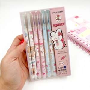 Caneta Apagável Estampada Ursinhos e Coelhinhos - Cx 6 Und
