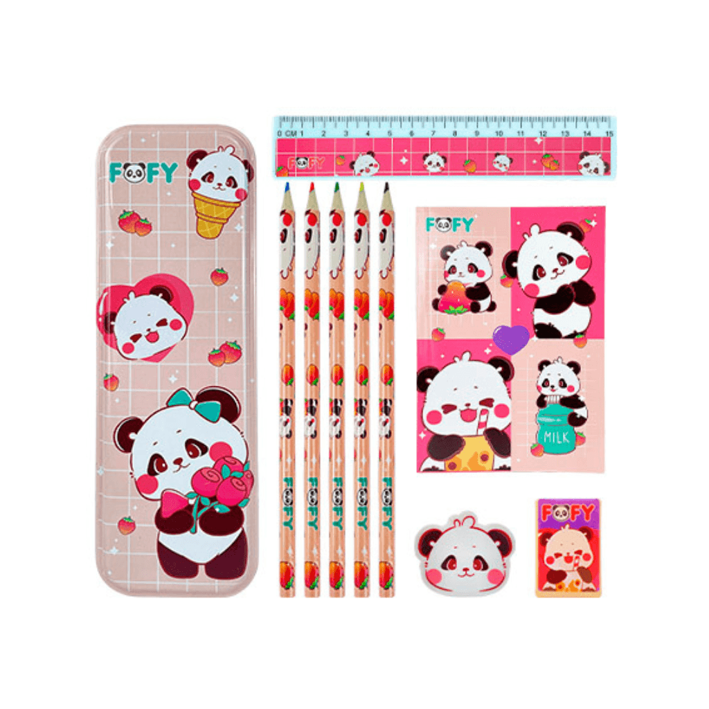 Kit Artístico Panda 10 Peças c/ Mochila - FOFY - UND