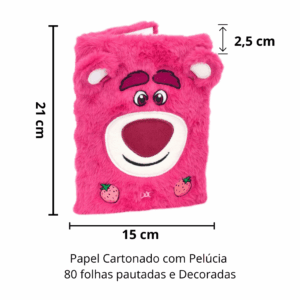 Caderno de Anotações Fluffy Pelúcia Ursinho Lotso - DAC