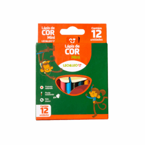 Lápis de Cor Mini Redondo Flex  12 Cores LEO E LEO - BLISTER
