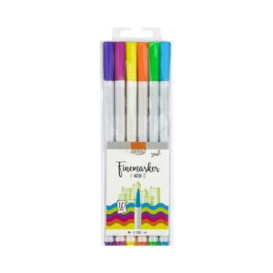 Caneta Hidrográfica Fine Marker 1.0 mm 6 Cores Neon BRW