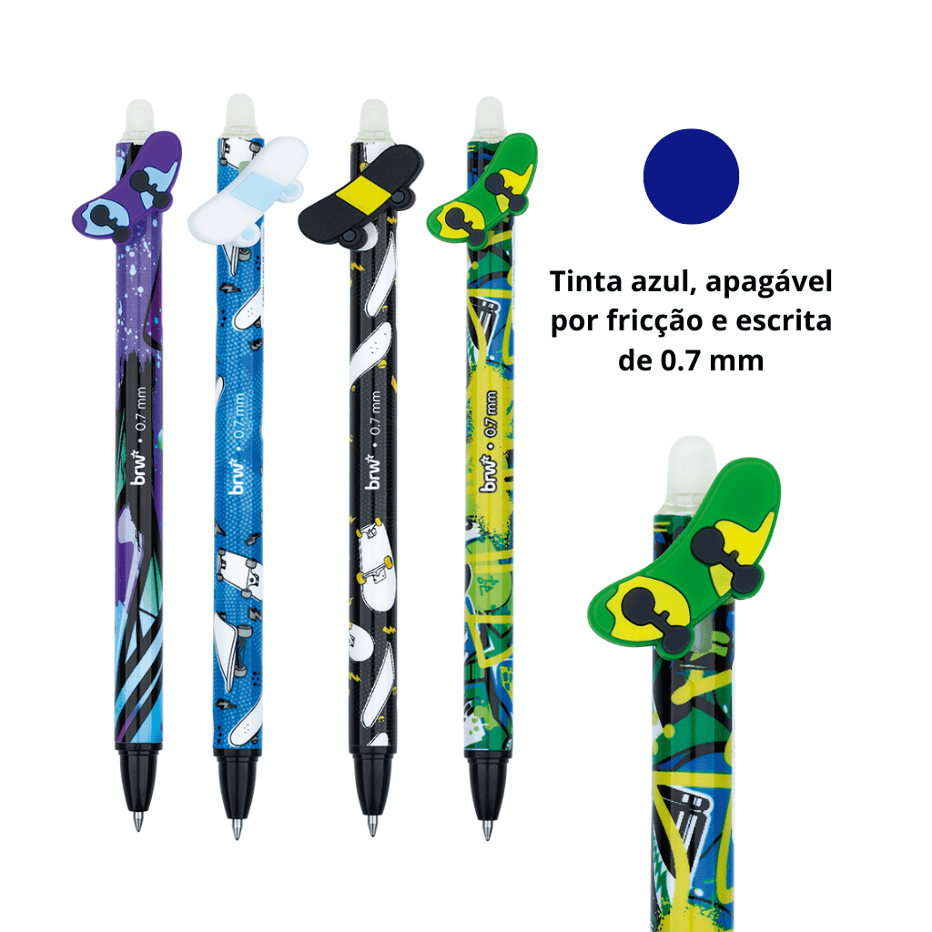 Caneta Esferográfica Apagável 0.7mm Skate - BRW - UND