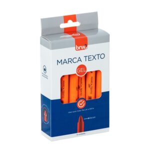 Marca Texto Fluorescente em Gel LARANJA BRW - CX 12 UND