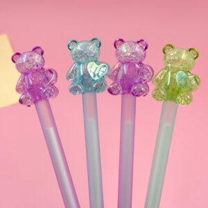 Caneta Fofa Ursinho Cristal - Pacote 6 Und