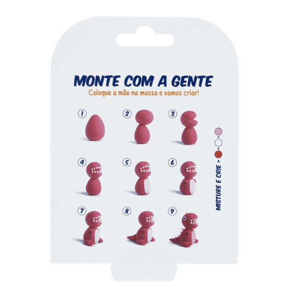 Massa de Modelar Divertida Dino 3 Cores BRW - Blister c/ 1 Pote
