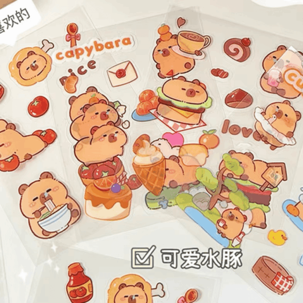 Pacote Adesivos c/ 4 Cartelas Capivara