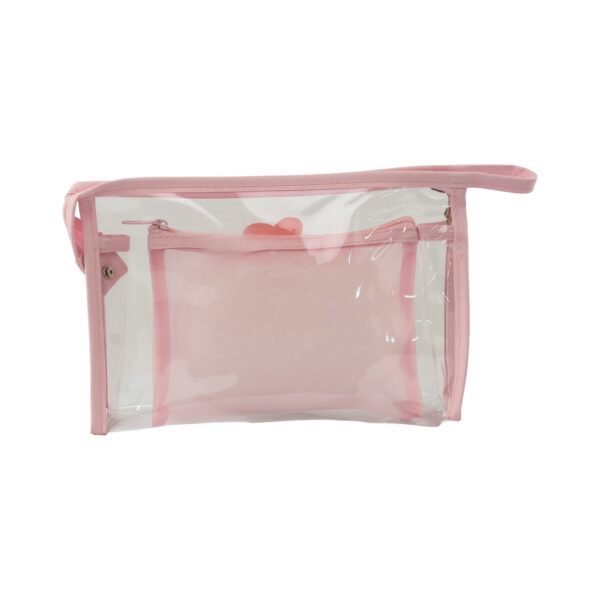 Kit Necessaire Transparente c/ Bolsa Interna Rosa "O MELHOR AINDA ESTÁ POR VIR!" 26x6x17cm - FLORIE - UND