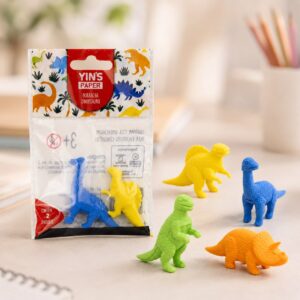 Borracha Dinossauro c/ 2 Und Sortida - YINS PAPER - BLISTER