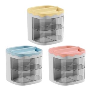 Porta Canetas Premium Gaveteiro Transparente c/ Adesivo