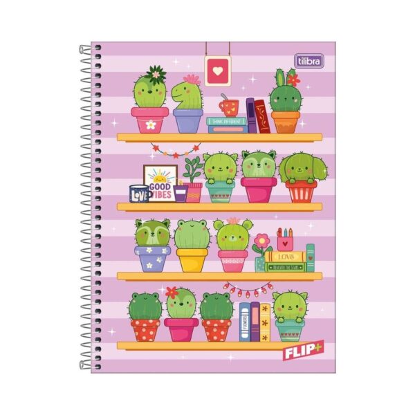 Caderno Espiral Capa Dura Universitário 1 M Flip+ Feminino 20x27,5cm 96 Fls - TILIBRA - UND