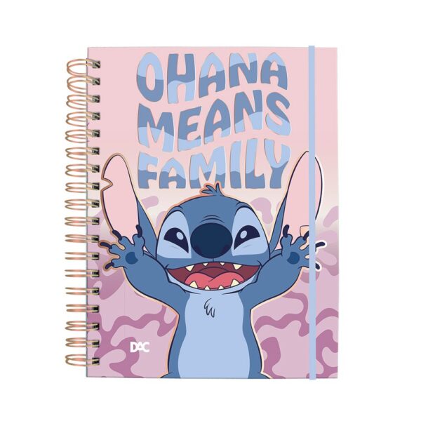Caderno Smart Universitário 10 Matérias Stitch Rosa Disney DAC