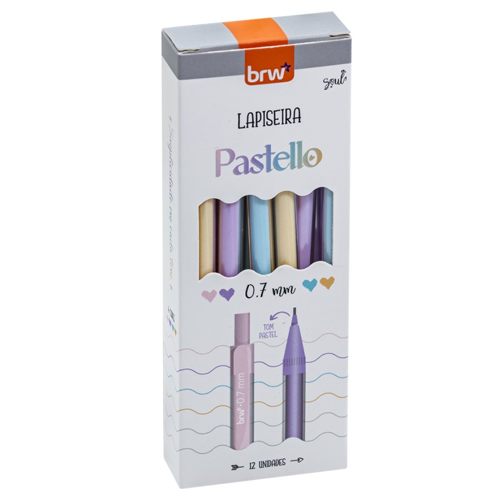 Lapiseira Plástica 0.7mm Pastello - BRW - CX 12 UND