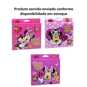 Giz de Cera Jumbo 12 Cores Minnie Mouse MOLIN - BLISTER