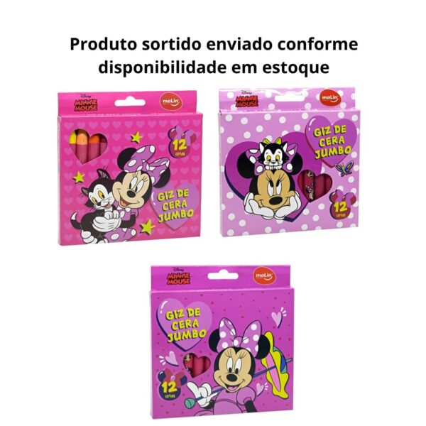 Giz de Cera Jumbo 12 Cores Minnie Mouse MOLIN - BLISTER