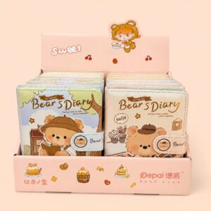 Caderno LUXO c/ Fechamento Ursinhos 10,3x13,7cm - IMPORTADO - UND