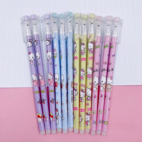 Caneta Apagável Estampada Hello Kitty - Blister 12 Und