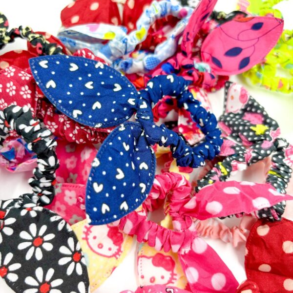 Rabicó Para Cabelo Estampado c/ Lacinho - Kit 24 Und