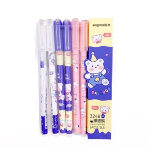 Caneta Apagável Azul Estampada Ursinho Fofo - Cx 6 Und