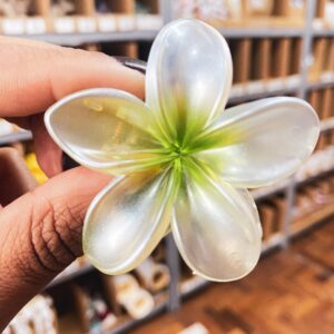 Presilha Piranha Flor Metalizada Gold  6 cm - IMPORTADO - PACOTE 6 UND