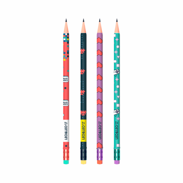 Lápis Hb Game c/ Borracha Leo e Leo - 12 Und