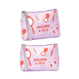 Necessaire Bolsinha de Mão Roxa MAQUIADA & FELIZ 14x20cm - FLORIE - UND