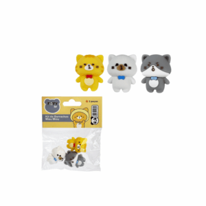 Kit 3 Borrachas Gatinho Miau - FOFY - BLISTER