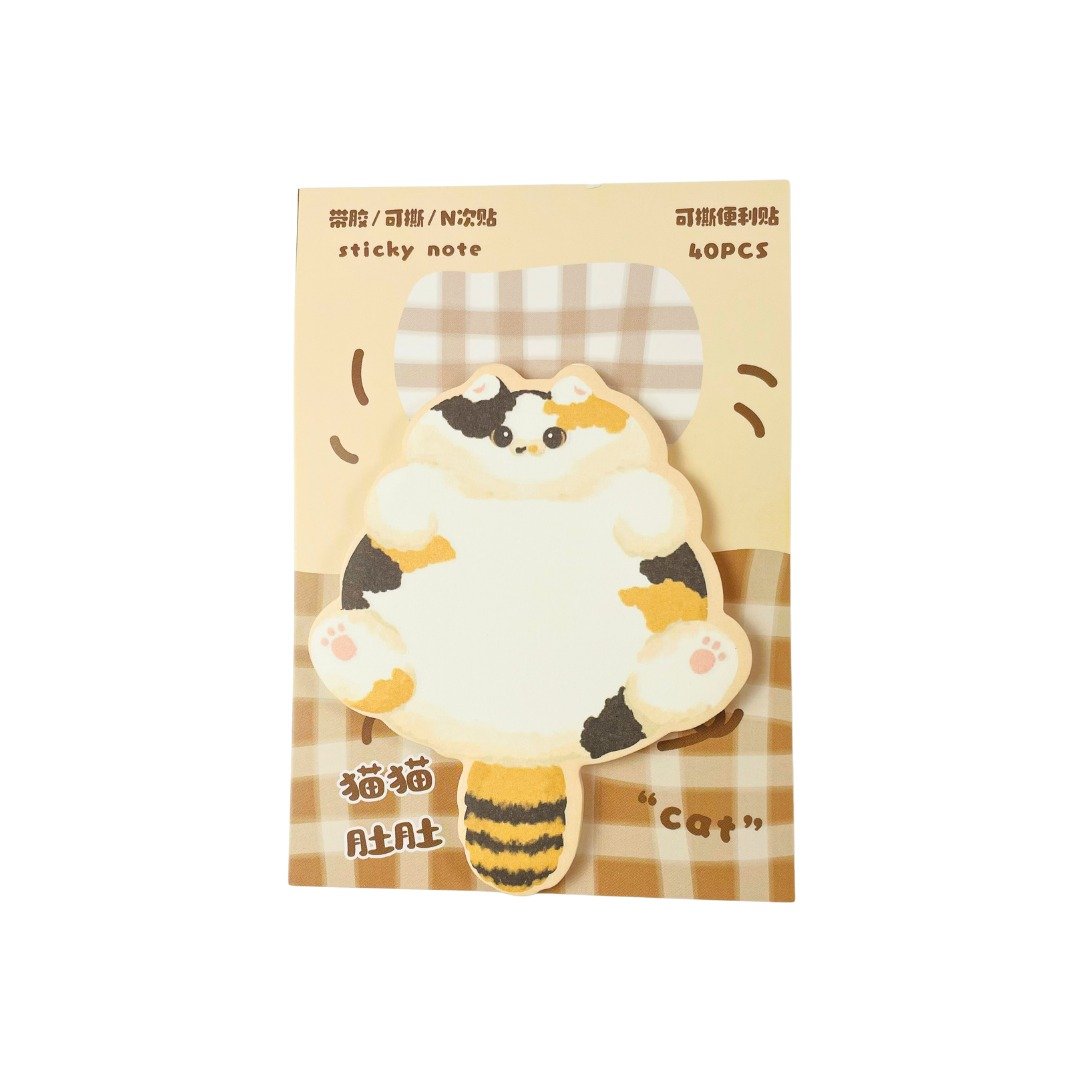 Bloco de Notas Adesivo Gato Fluffly 9x12,8cm - UNISO - UND