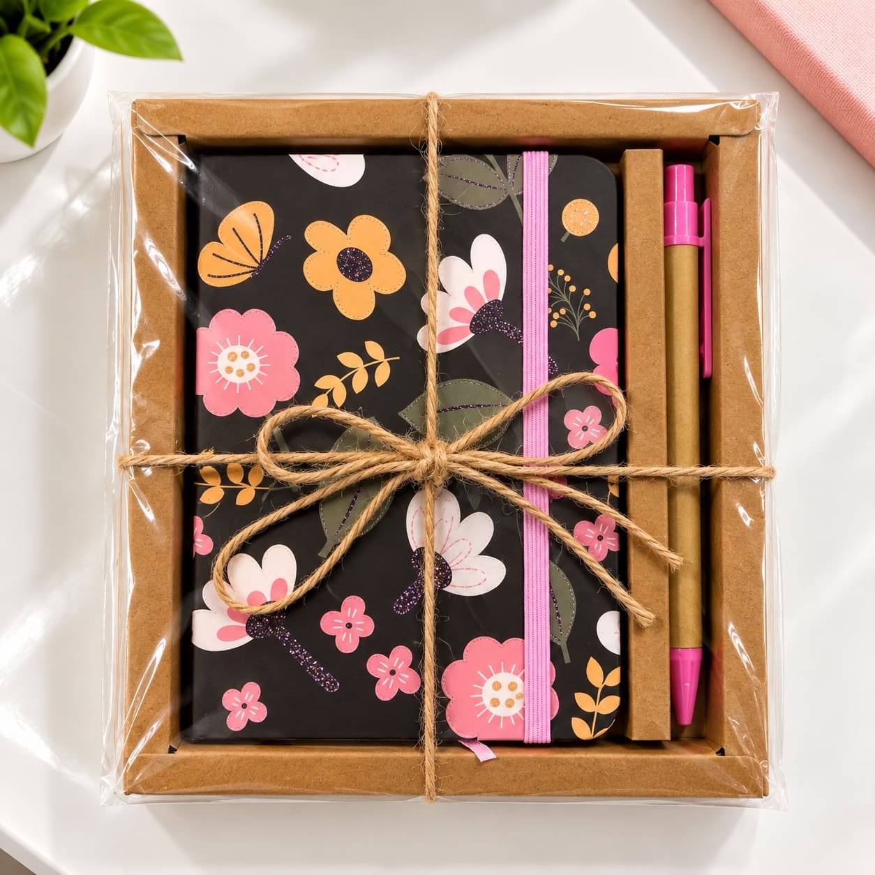 Kit Presente Floral Caderno + Caneta 15,5x17,5cm - IMPORTADO - UND