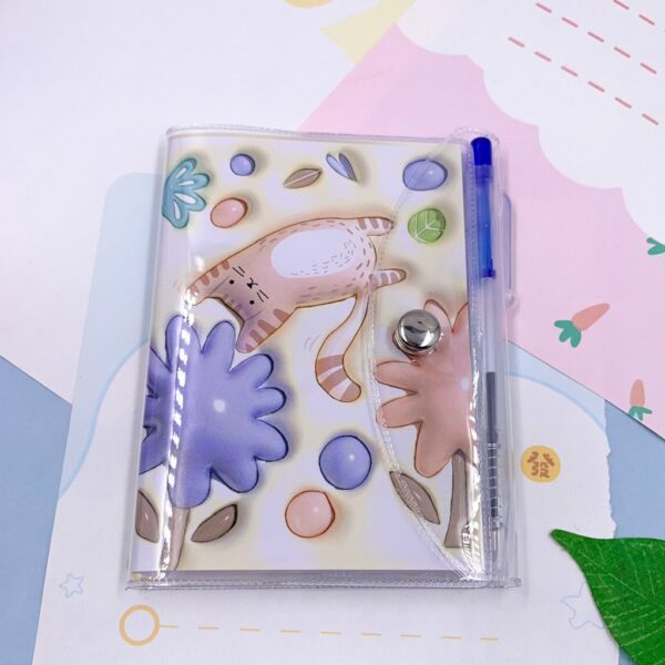 Mini Caderno Gatinho Capa c/ Fechamento e Mini Caneta - UND
