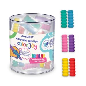 Adaptador de Lápis EVA COLORJOY Leo e Leo - Pote 24 Und