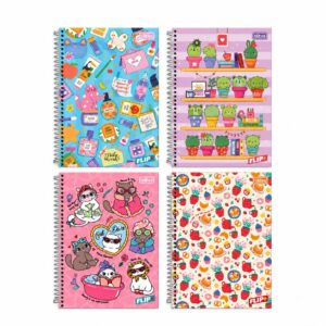 Caderno Espiral Capa Dura Universitário 1 M Flip+ Feminino 20x27,5cm 96 Fls - TILIBRA - UND