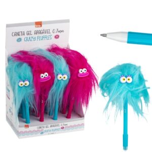Caneta Esferográfica Gel Apagável 0,7 mm Cabeluda Crazy Fluffles - BRW - CX 12UND