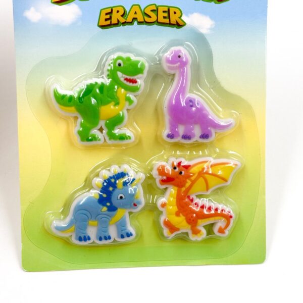 Borracha 2 D Dinossauros - Cartela 4 Und