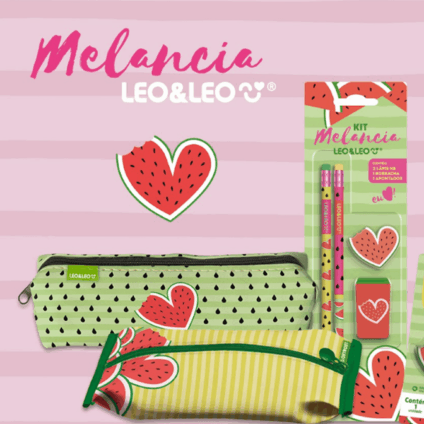 Kit Escolar Melancia 4 Peças LEO E LEO - BLISTER