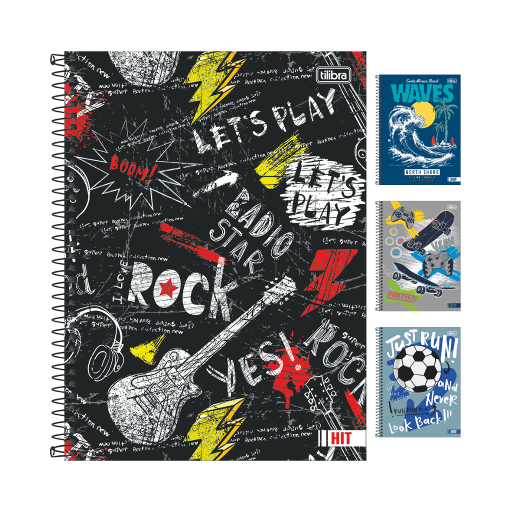 Caderno Universitário Espiral 10 M 160 fls HIT MASCULINO - TILIBRA - UND