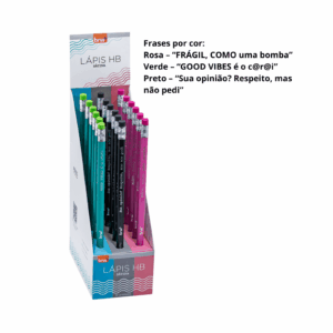 Lápis HB Triangular Estampado Sátira - BRW - DISPLAY 18 UND