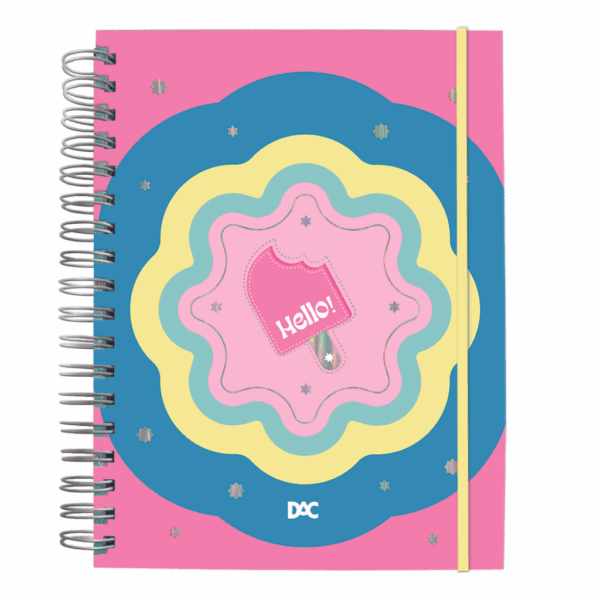 Refil Caderno Smart Colegial Hello 48 Folhas Rosa DAC