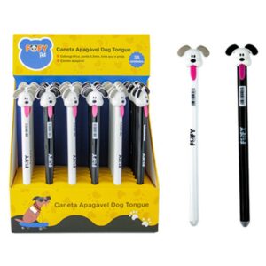 Caneta Esferográfica Apagável 0.5 mm Azul/Preta Dog Tongue Puxa Língua - FOFY - UND
