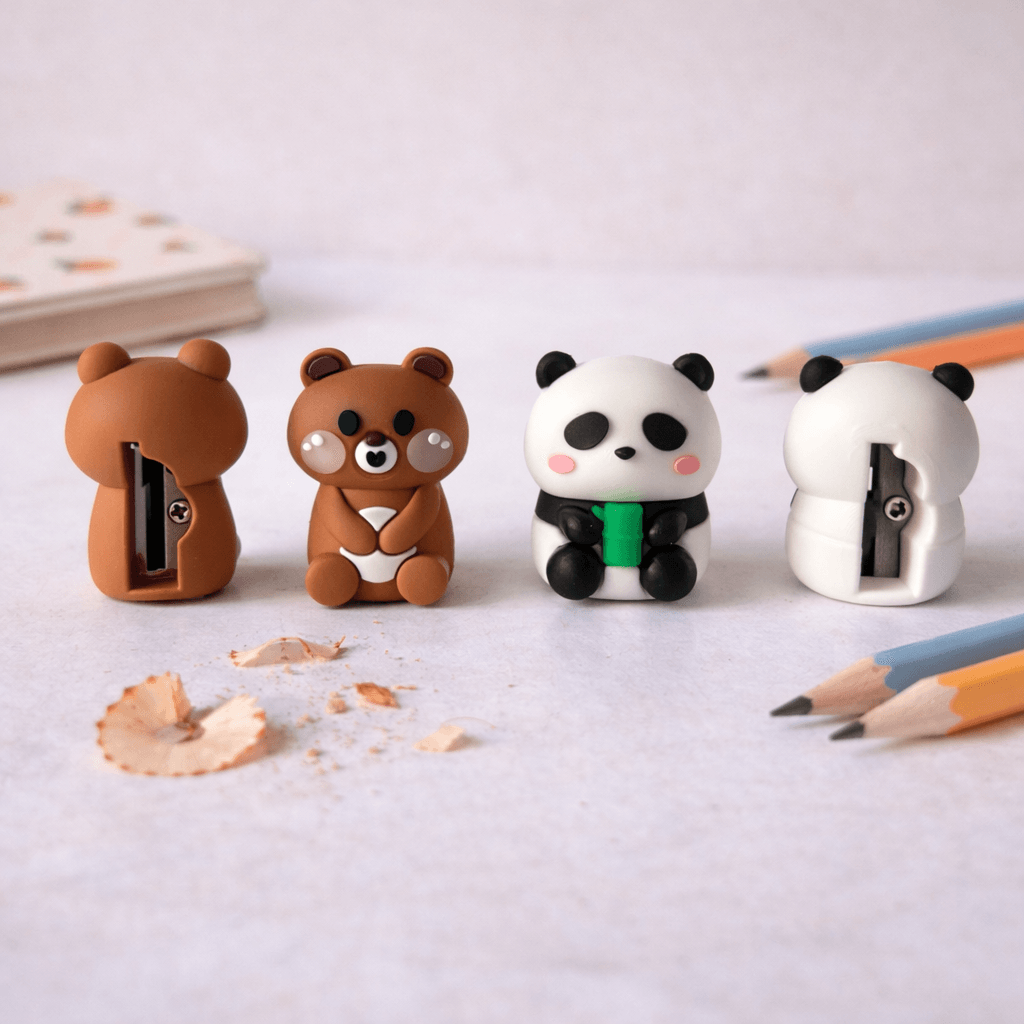 Apontador Emborrachado Ursinho e Panda - KAZ - POTE 12 UND