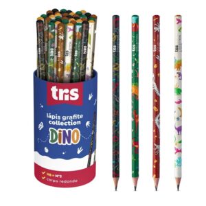 Lápis Hb Redondo Collection Dino TRIS - Kit 12 Und