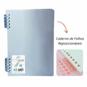 Caderno de Folhas Reposicionáveis A5 Breeze Azul  60 fls- DAC