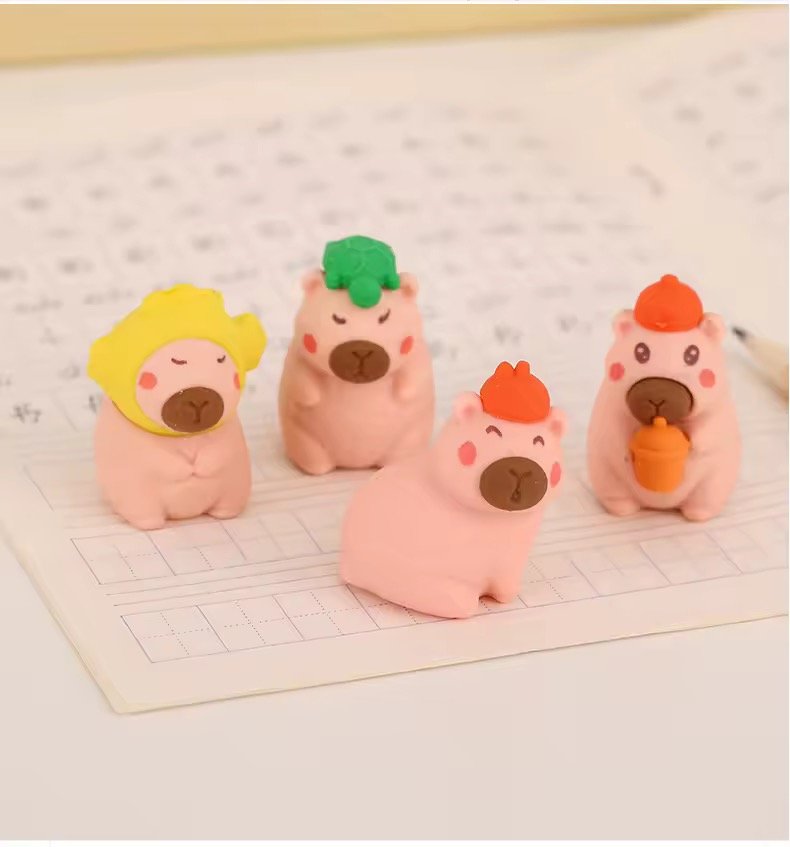 Borracha Fofa 3D Capivara - IMPORTADO - PACOTE 6 UND