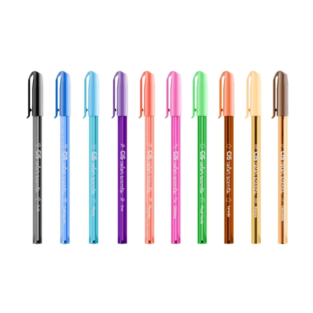 Caneta Esferográfica Color Scents c/ Cheirinho 1.2mm 5 Und - CIS - BLISTER
